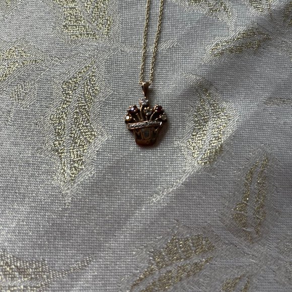 Mom!Diamond Necklace and pendent -5 different stones 925 Stamp on both - Picture 6 of 7